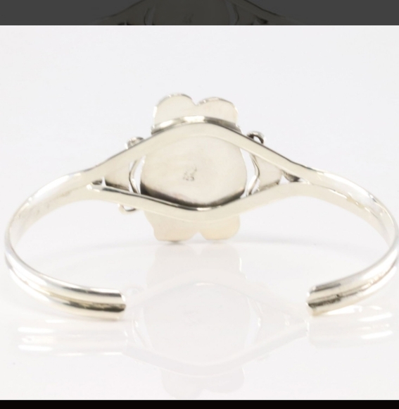 Native American Navajo Turquoise and Sterling Cuff - Picture 2 of 8